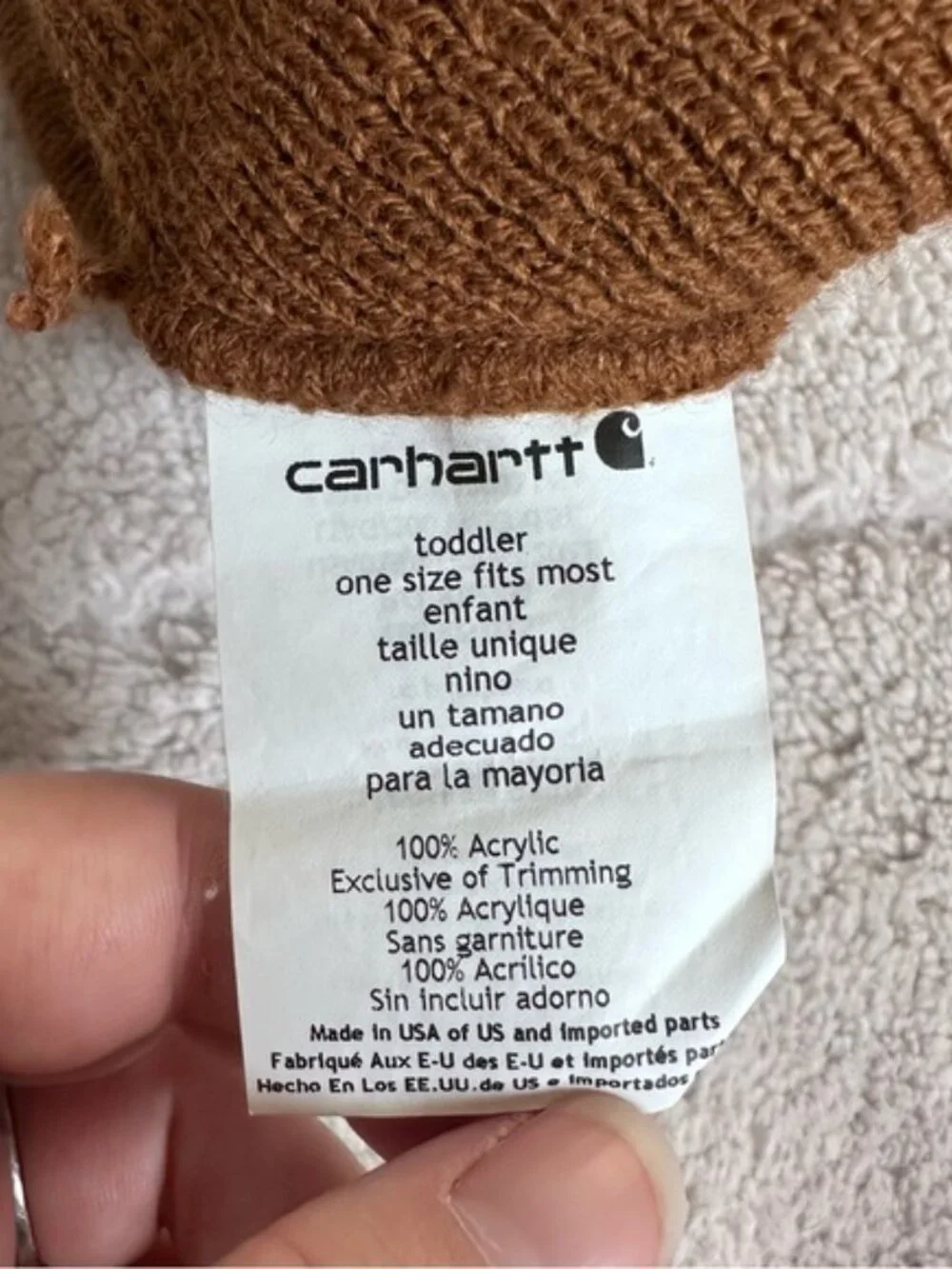 Carhartt | Brown Kid's Acrylic Watch Hat | Size Toddler